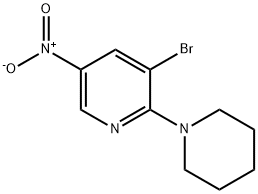 3-溴-5-硝基-2-(哌啶-1-基)吡啶 结构式