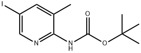 (5-碘-3-甲基吡啶-2-基)氨基甲酸叔丁酯 结构式