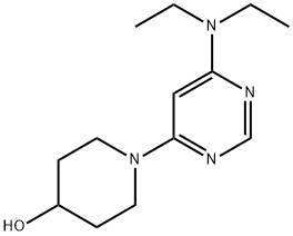 1-[6-(二乙基氨基)-4-嘧啶基]-4-哌啶醇 结构式