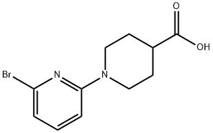 1-(6-溴-2-吡啶基)-4-哌啶甲酸 结构式