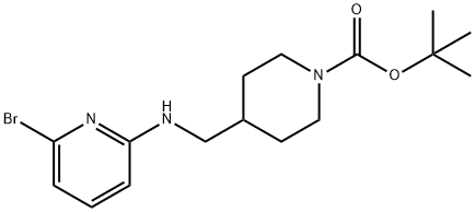 4-[[(6-溴-2-吡啶基)氨基]甲基]-1-哌啶甲酸叔丁酯 结构式