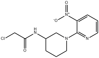 2-氯-N-[1-(3-硝基-2-吡啶基)-3-哌啶基]乙酰胺 结构式