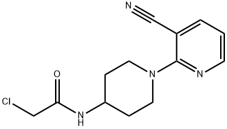 2-氯-N-[1-(3-氰基-2-吡啶基)-4-哌啶基]乙酰胺 结构式