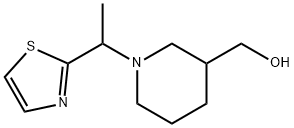 1-[1-(2-噻唑基)乙基]-3-哌啶甲醇 结构式