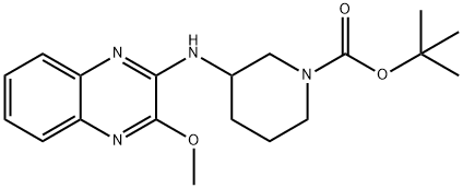 3-[(3-甲氧基-2-喹喔啉基)氨基]-1-哌啶甲酸叔丁酯 结构式