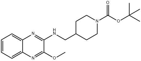 4-[[(3-甲氧基-2-喹喔啉基)氨基]甲基]-1-哌啶甲酸叔丁酯 结构式