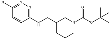 3-[[(6-氯-3-哒嗪基)氨基]甲基]-1-哌啶甲酸叔丁酯 结构式