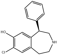 R-(+)-7-氯-8-羟基-1-苯基-2,3,4,5-四氢-1H-3-苯并氮杂卓 结构式