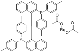 二乙酰基[(S)-(-)-2,2'-双(二-P-苯基磷酰)-1,1'联萘]钌 结构式