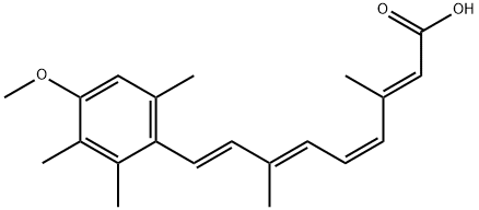(2E,4Z,6E,8E)-9-(4-甲氧基-2,3,6-三甲基苯基)-3,7-二甲基-2,4,6,8-壬四烯酸 结构式