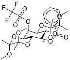 1,6-O-[(1R,2R)-1,2-二甲氧基-1,2-二甲基-1,2-乙二基]-3,4-O-[(1S,2S)-1,2-二甲氧基-1,2-二甲基-1,2-乙二基]-MYO-肌醇 5-苯甲酸酯 2-(1,1,1-三氟甲烷磺酸酯) 结构式
