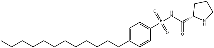 (S)-N-(4-十二烷基苯磺酰基)吡咯烷-2-甲酰胺 结构式