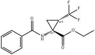 (1S,2R)-Ethyl 1-benzaMido-2-(trifluoroMethyl)cyclopropanecarboxylate 结构式