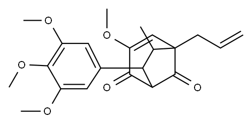 [1S-(6-ENDO,7-EXO)]-3-甲氧基-6-甲基-5-(2-丙烯基)-7-(3,4,5-三甲氧基苯基)二环[3.2.1]辛-3-烯-2,8-二酮 结构式