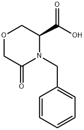 (3S)-4-苄基-5-氧代吗啉-3-羧酸 结构式