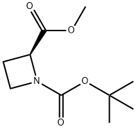 (S)-1-叔丁氧羰基-氮杂环丁烷-2-甲酸甲酯 结构式