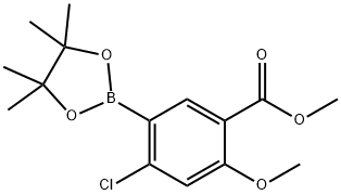 4-氯-2-甲氧基-5-(4,4,5,5-四甲基-1,3,2-二氧硼烷-2-基)苯甲酸甲酯 结构式