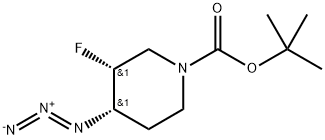 (3,4)-cis-tert-butyl 4-Azido-3-fluoropiperidine-1-carboxylate racemate 结构式