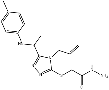 2-((4-烯丙基-5-(1-(对甲苯基氨基)乙基)-4H-1,2,4-三唑-3-基)硫代)乙酰肼 结构式