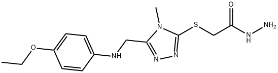 2-(((5-(((4-乙氧基苯基)氨基)甲基)-4-甲基-4H-1,2,4-三唑-3-基)硫代)乙酰肼 结构式