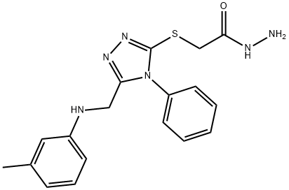 2-[(5-{[(3-methylphenyl)amino]methyl}-4-phenyl-4H-1,2,4-triazol-3-yl)thio]acetohydrazide 结构式