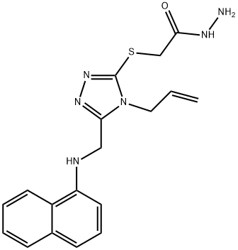 2-({4-allyl-5-[(1-naphthylamino)methyl]-4H-1,2,4-triazol-3-yl}thio)acetohydrazide 结构式