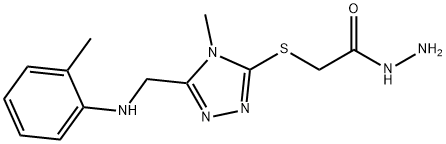 2-[(4-methyl-5-{[(2-methylphenyl)amino]methyl}-4H-1,2,4-triazol-3-yl)thio]acetohydrazide 结构式