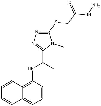 2-((4-甲基-5-(1-(萘-1-基氨基)乙基)-4H-1,2,4-三唑-3-基)硫代) 乙酰肼 结构式