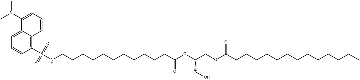 2-(12-N-dansylaminododecanoyl)-1-myristoylglycerol 结构式