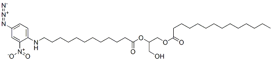 2-(12-(N-(4-azido-2-nitrophenyl))aminododecanoyl)-1-myristoylglycerol 结构式