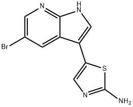 5-(5-溴-1H-吡咯并[2,3-B]吡啶-3-基)噻唑-2-胺 结构式