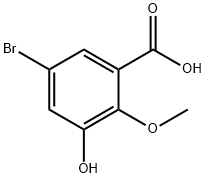 5-溴-3-羟基-2-甲氧基苯甲酸 结构式