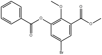 3-(苯甲酰氧基)-5-溴-2-甲氧基苯甲酸甲酯 结构式