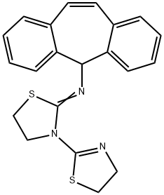 N-(3-(4,5-二氢噻唑-2-基)噻唑烷-2-亚基)-5H-二苯并[A,D][7]轮烯-5-胺 结构式