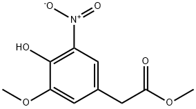 (4-羟基-3-甲氧基-5-硝基苯基)乙酸甲酯 结构式