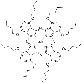 1,4,8,11,15,18,22,25-八丁氧基-29H,31H-酞菁锌盐 结构式
