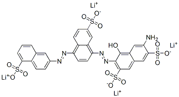 tetralithium 6-amino-4-hydroxy-3-[7-sulfonato-4-(5-sulfonato-2-naphthylazo)-1-naphthylazo]naphthalene-2,7-disulfonate 结构式