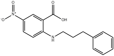 5-硝基-2-(3-苯丙胺)苯甲酸 结构式