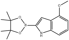 4-METHOXYINDOLE-2-BORONIC ACID PINACOL ESTER 结构式