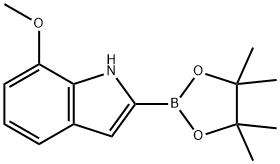 7-甲氧基-1H-吲哚-2-硼酸频哪醇酯 结构式