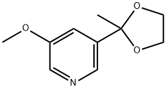 3-METHOXY-5-(2-METHYL-1,3-DIOXOLAN-2-YL)PYRIDINE 结构式