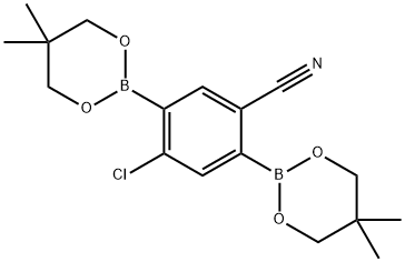 4-CHLOROBENZONITRILE-2,5-DIBORONIC ACID NEOPENTYL GLYCOL ESTER 结构式