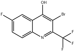 3-BROMO-6-FLUORO-4-HYDROXY-2-TRIFLUOROMETHYLQUINOLINE 结构式