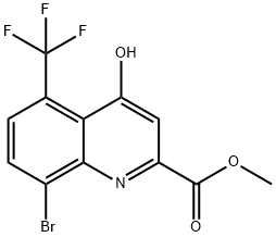 METHYL 8-BROMO-4-HYDROXY-5-TRIFLUOROMETHYLQUINOLINE-2-CARBOXYLATE 结构式