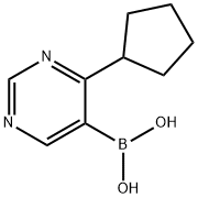 (4-环戊基-5-嘧啶基)硼酸 结构式
