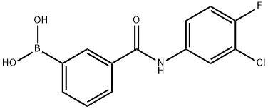 3-(3-Chloro-4-fluorophenylcarbamoyl)phenylboronic acid 结构式