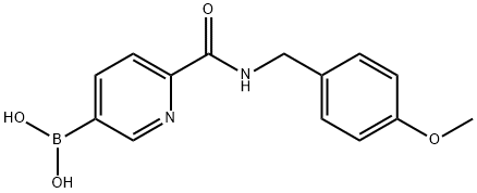 6-(4-甲氧基苄基氨基甲酰)吡啶-3-硼酸 结构式