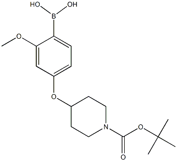 4-(1-BOC-piperidin-4-yloxy)-2-Methoxyphenylboronic acid 结构式