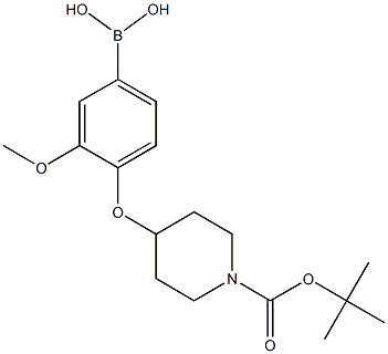 4-(1-(tert-Butoxycarbonyl)piperidin-4-yloxy)-3-methoxyphenylboronic acid 结构式