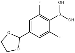 4-(1,3-DIOXOLAN-2-YL)-2,6-DIFLUOROPHENYLBORONIC ACID 结构式